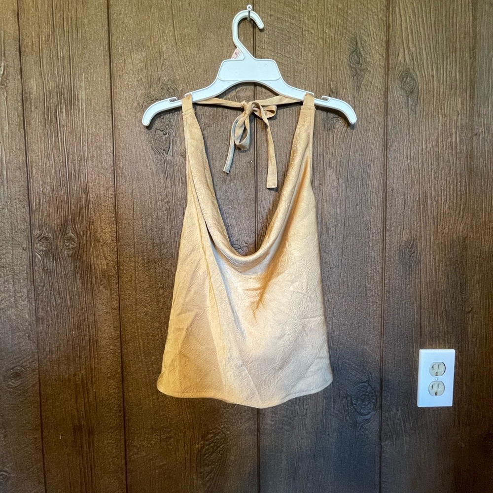 12th Tribe Tan Halter Tank Top
